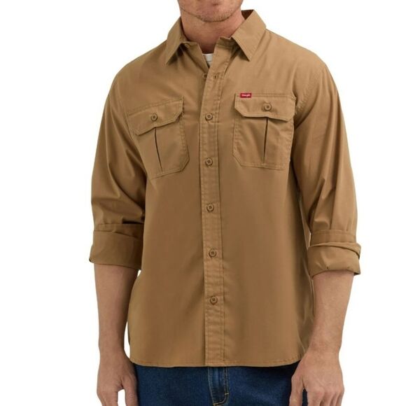 Wrangler Men's Relaxed Fit Long Sleeve Woven Shirt Button Front Size XL New - Picture 1 of 9